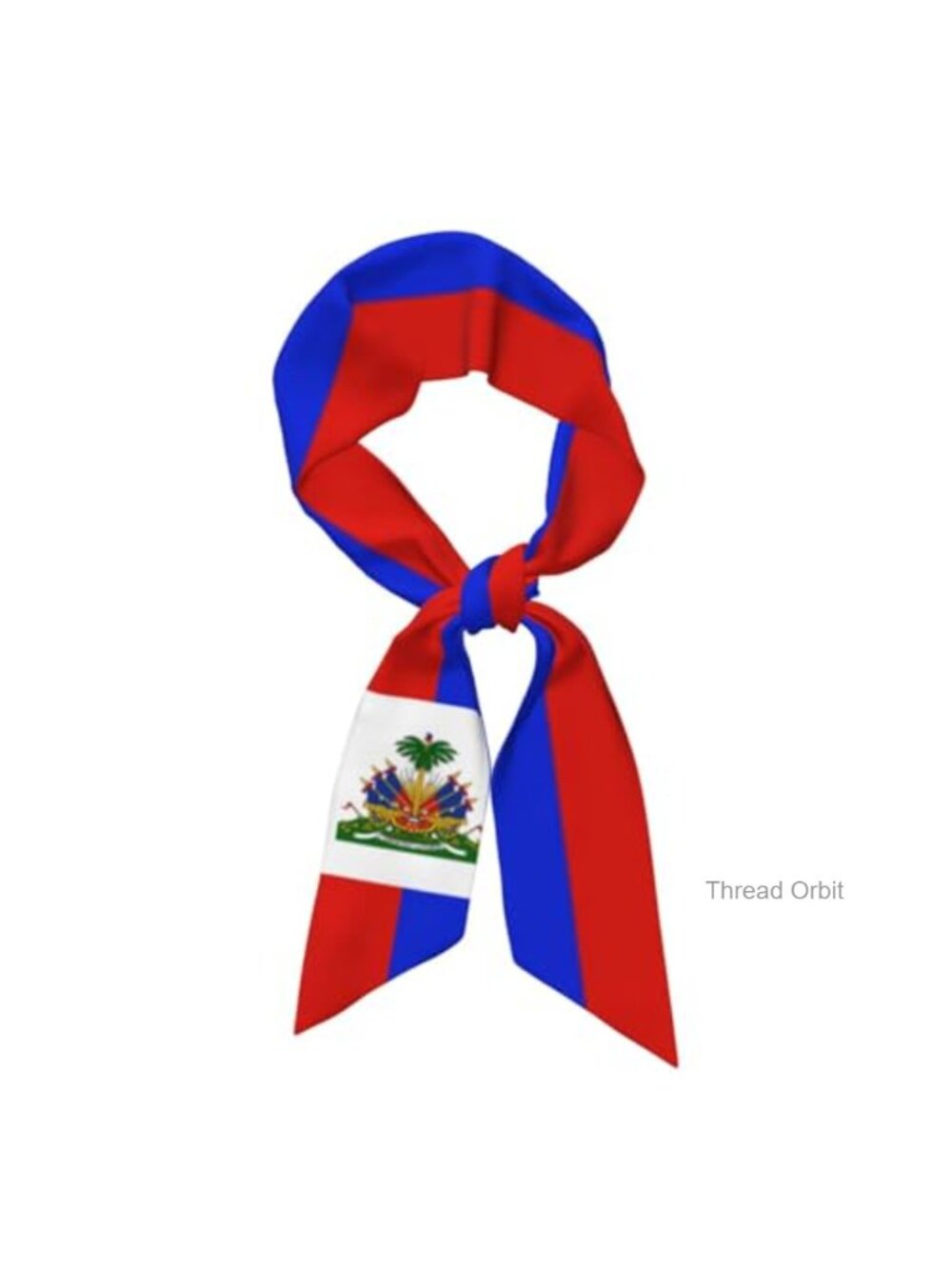 Polyester Satin Scarf Haiti Flag Print Hair Headscarf Wrap Bandana
